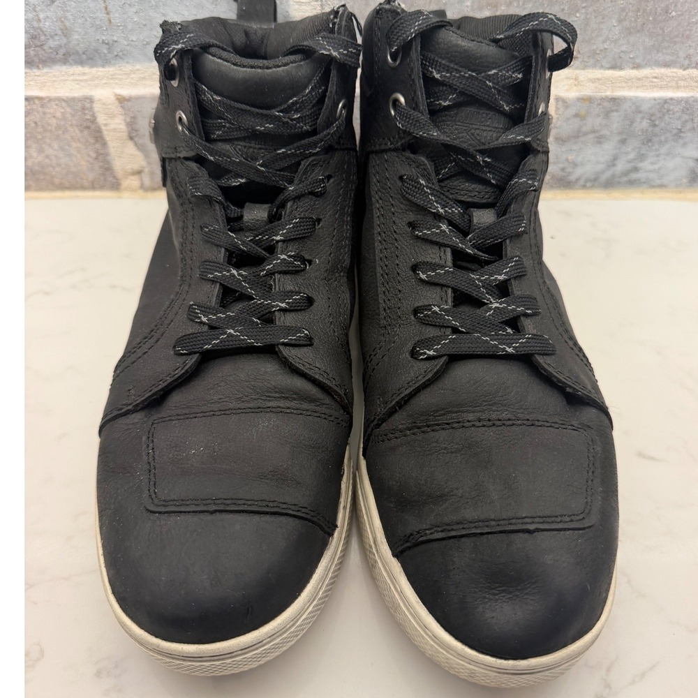 Harley-Davidson Womens Black Leather Moto Riding Sneakers D84656 Size 8